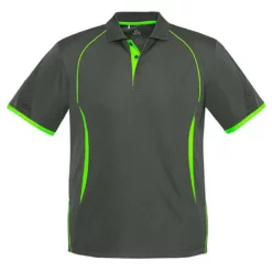 Mens Razor Polo Grey/Fluro Lime