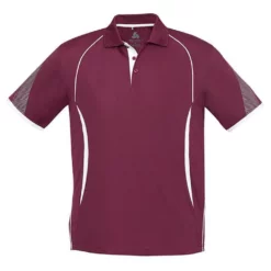 Mens Razor Polo Maroon/White