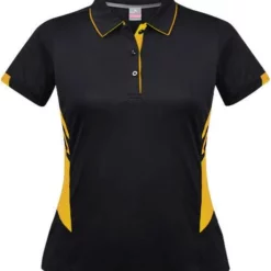 Ladies Tasman Polo Black/Gold
