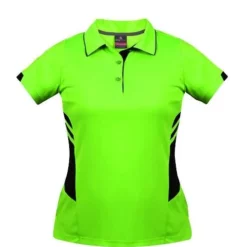 Ladies Tasman Polo Neon Green/Black