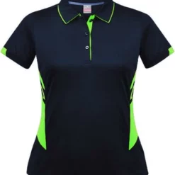 Ladies Tasman Polo Navy/Neon Green