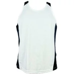 Mens Premier Singlet White/Navy