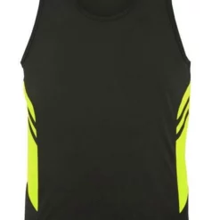 Mens Tasman Singlet Slate/Neon Yellow