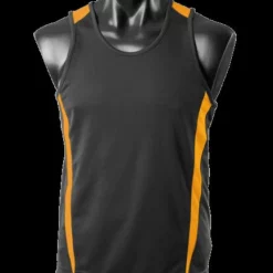 Mens Eureka Singlet Black/Gold